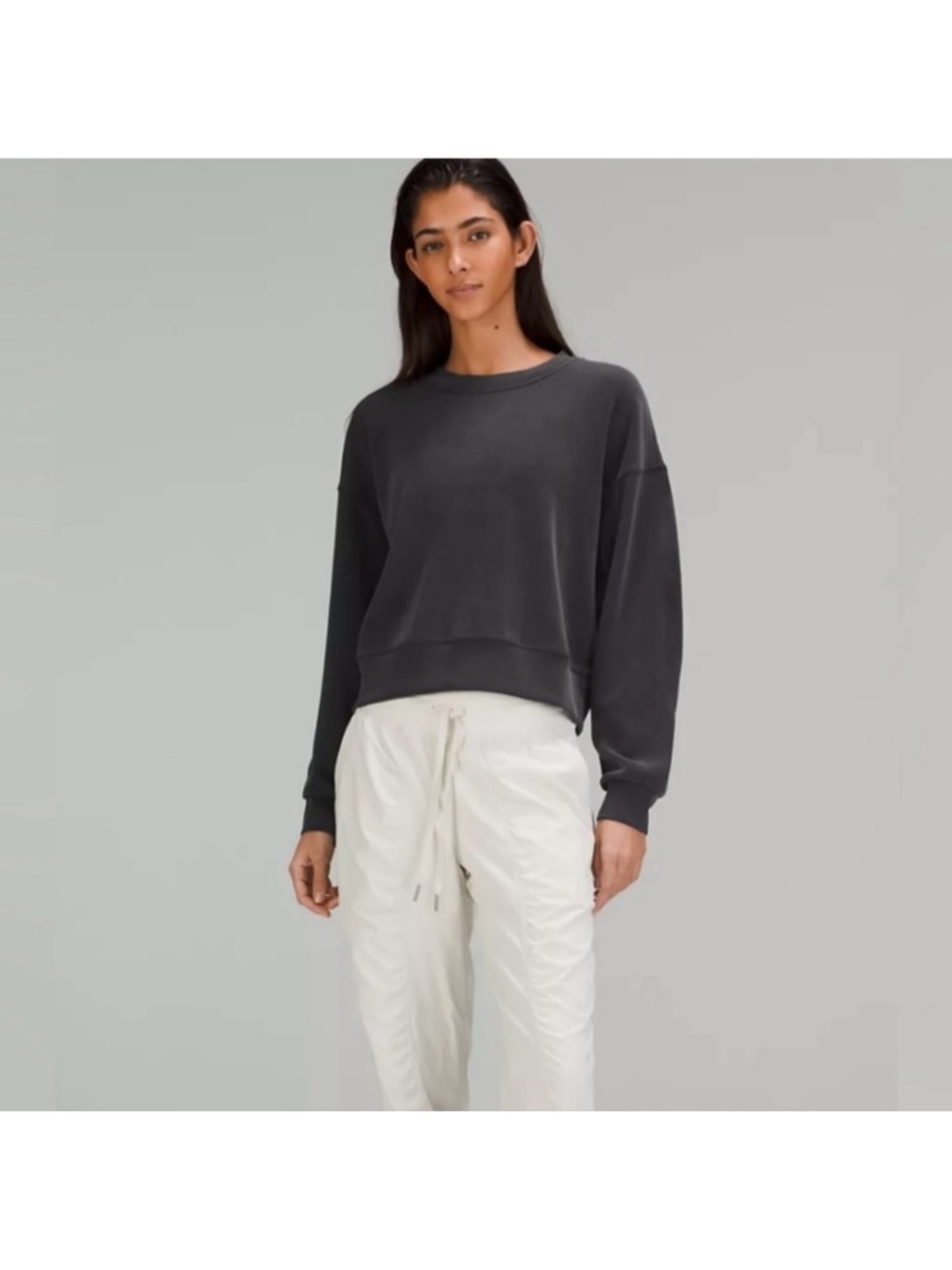 lululemon athletica Charcoal Logo Sweatshirt, softstream - Dark Gray